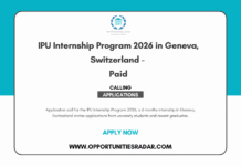 IPU Internship Program 2026 in Geneva, Switzerland – Paid IPU Internship Program 2026 in Geneva