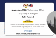 Malaysian MTCP Scholarship 2026