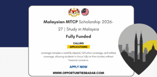 Malaysian MTCP Scholarship 2026