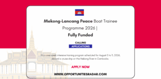 Mekong-Lancang Peace Boat Training Programme 2026