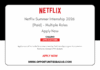 Netflix Summer Internship 2026