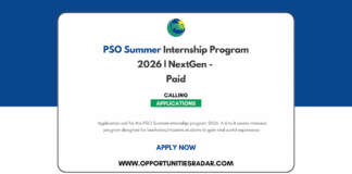 PSO Summer Internship Program 2026