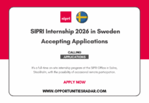 SIPRI Internship 2026 in Sweden