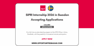 SIPRI Internship 2026 in Sweden