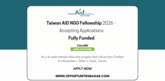 Taiwan AID NGO Fellowship 2026
