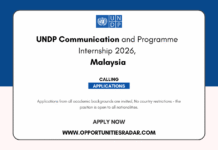 UNDP Communication and Programme Internship 2026, Malaysia UNDP Communication and Programme Internship 2026