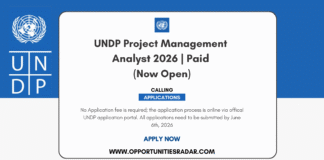 UNDP Project Management Analyst 2026