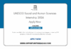 UNESCO Social and Human Sciences Internship 2026