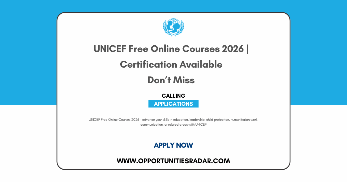 UNICEF Free Online Courses 2026 | Certification Available