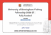 University of Birmingham Visiting Fellowship 2026