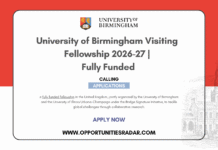 University of Birmingham Visiting Fellowship 2026-27 | Fully Funded University of Birmingham Visiting Fellowship 2026