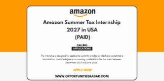 Amazon Summer Tax Internship 2027