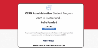 CERN Administrative Student Programme 2027