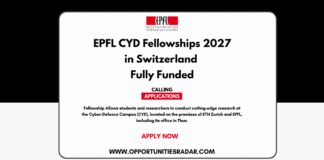 EPFL CYD Fellowships 2027 in Switzerland