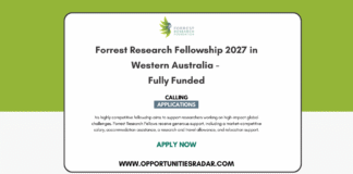 Forrest Research Fellowship 2027