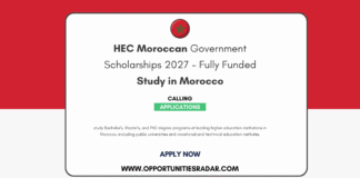 HEC Moroccan Government Scholarships 2027