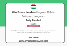 HIIA Future Leaders Program 2026 in Budapest, Hungary – Fully Funded HIIA Future Leaders Program 2026