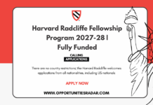 Harvard Radcliffe Fellowship Program 2027