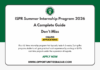 ISPR Summer Internship Program 2026
