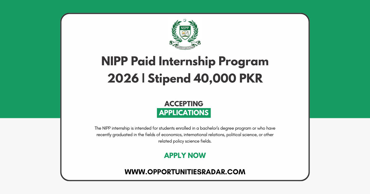 Papid Program Instructions NIPP Paid Internship Program 2026 | Stipend 40,000 PKR