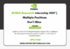 NVIDIA Research internship Program 2027