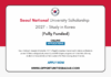 Seoul National University Scholarship 2027