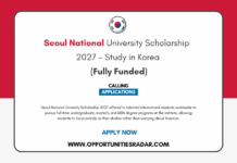 Seoul National University Scholarship 2027