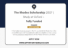 The Rhodes Scholarship 2027