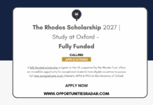 The Rhodes Scholarship 2027