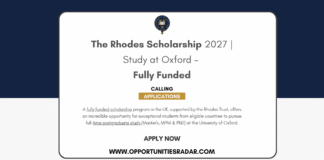 The Rhodes Scholarship 2027