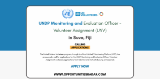 UNDP Monitoring and Evaluation Officer