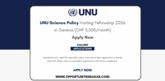 UNU Science Policy Visiting Fellowship 2026