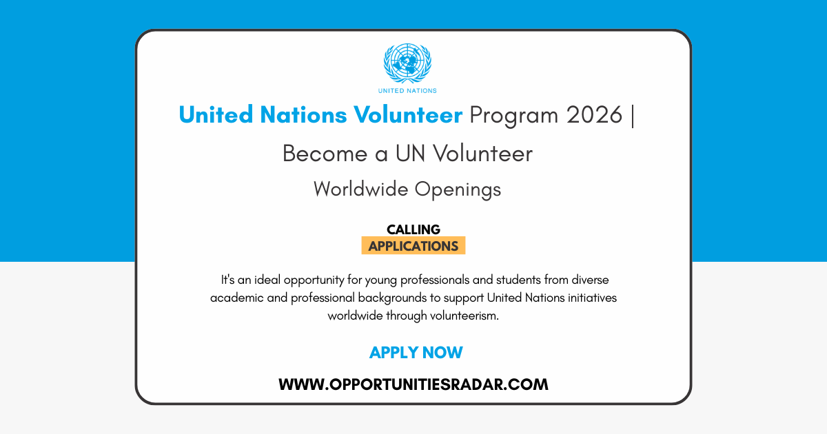 United Nations Volunteer Programme 2026 | Become a UN Volunteer