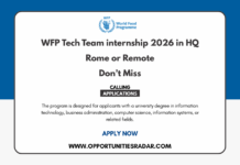 WFP Tech Team internship 2026