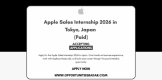 Apple Sales Internship 2026 in Tokyo, Japan (Paid)