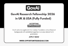 GovAI Research Fellowship 2026 in UK & USA (Fully Funded) GovAI Research Fellowship 2026