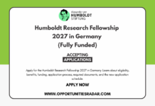 Humboldt Research Fellowship 2027 in Germany (Fully Funded) Humboldt Research Fellowship 2027