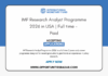 IMF Research Analyst Programme 2026