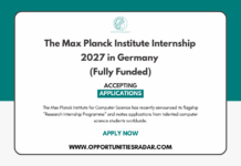 Max Planck Institute Internship 2027