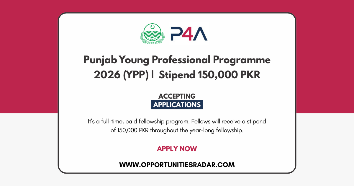 Ypp Program Punjab Young Professional Programme 2026 (YPP) | Stipend 150,000 PKR