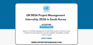 UN DESA Project Management Internship 2026