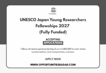 UNESCO Japan Young Researchers Fellowships 2027 (Fully Funded) UNESCO Japan Young Researchers Fellowships 2027