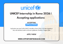 UNICEF Internship in Rome 2026 | Accepting applications UNICEF Internship in Rome 2026