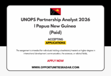 UNOPS Partnership Analyst 2026 | Papua New Guinea (Paid) UNOPS Partnership Analyst 2026