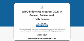 WIPO Fellowship Program 2027 in Geneva
