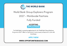 World Bank Group Explorers Programme 2027