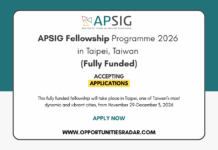 APSIG Fellowship Programme 2026 in Taiwan (Fully Funded) APSIG Fellowship Programme 2026