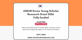 ASEAN Korea Young Scholar Research Grant 2026