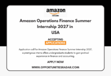 Amazon Operations Finance Summer Internship 2027