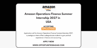 Amazon Operations Finance Summer Internship 2027
